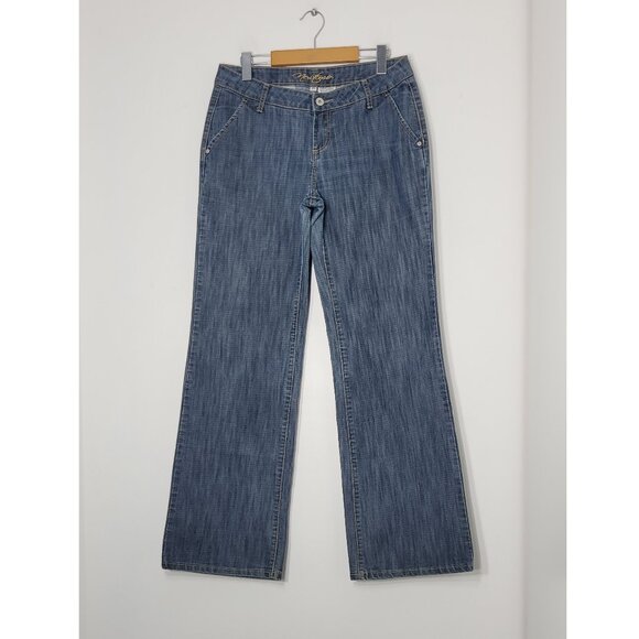 Newtime Blue Jeans Cotton Blend Pockets High Rise Straight Wide Leg Denim Sz 31 - Picture 1 of 11